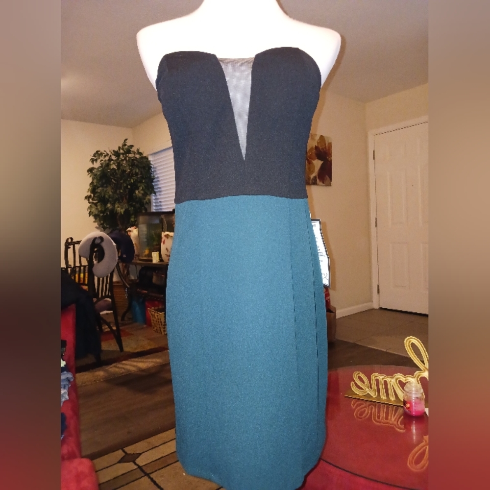 Strapless dress with low cut front